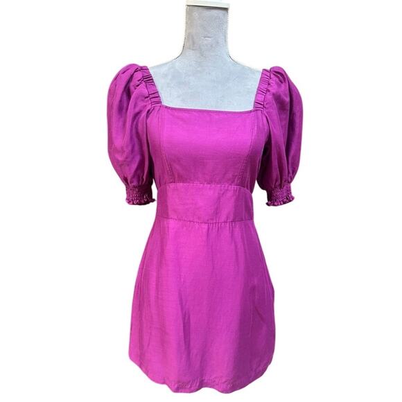 Ba&sh Puff Sleeve Cutout Mini Dress Size 1 (S) Palaia Purple - Picture 1 of 10
